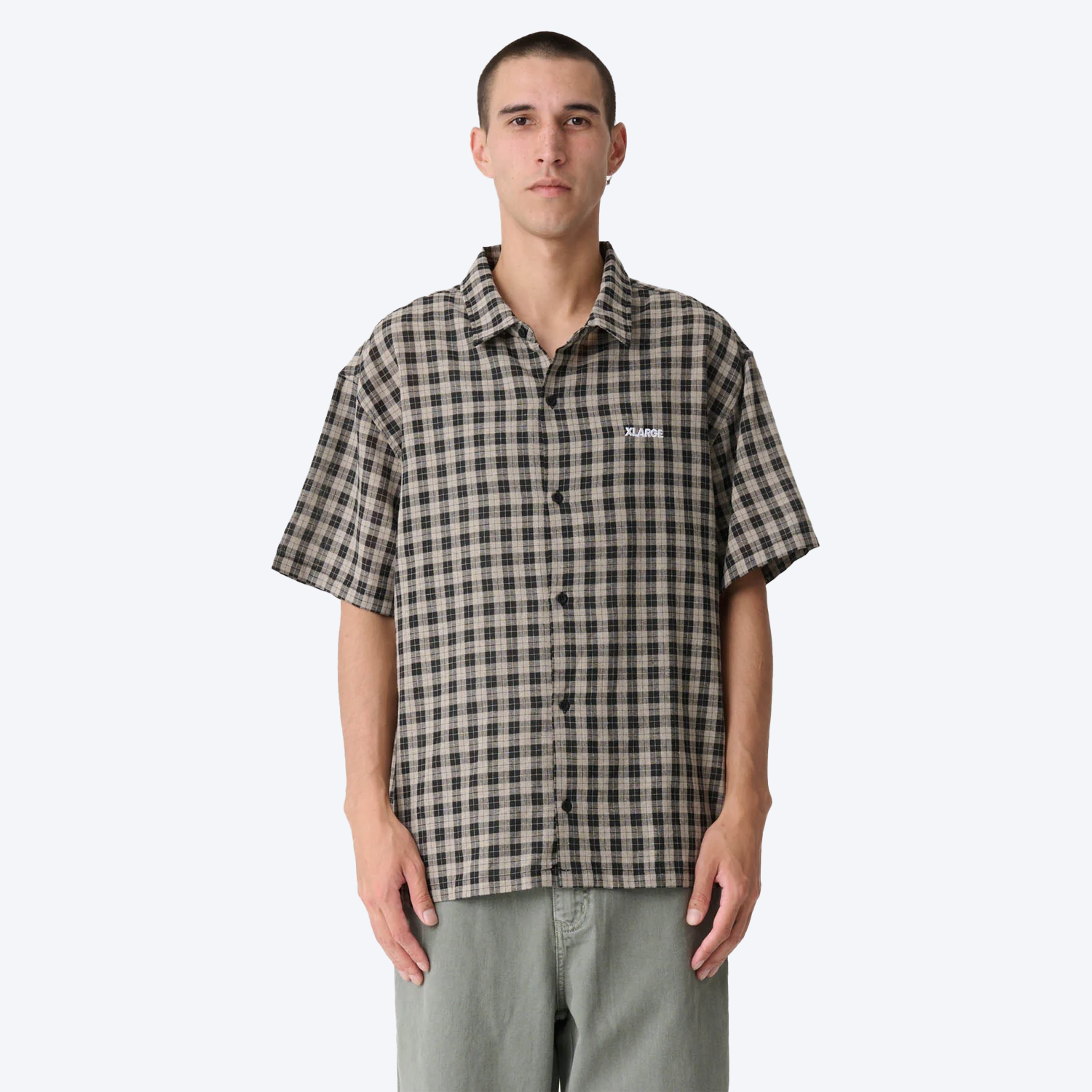 Xlarge 91 Oxford SS Shirt Tan + Black