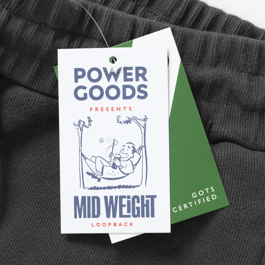 Power goods Loopback Sweat Shorts Washed Black