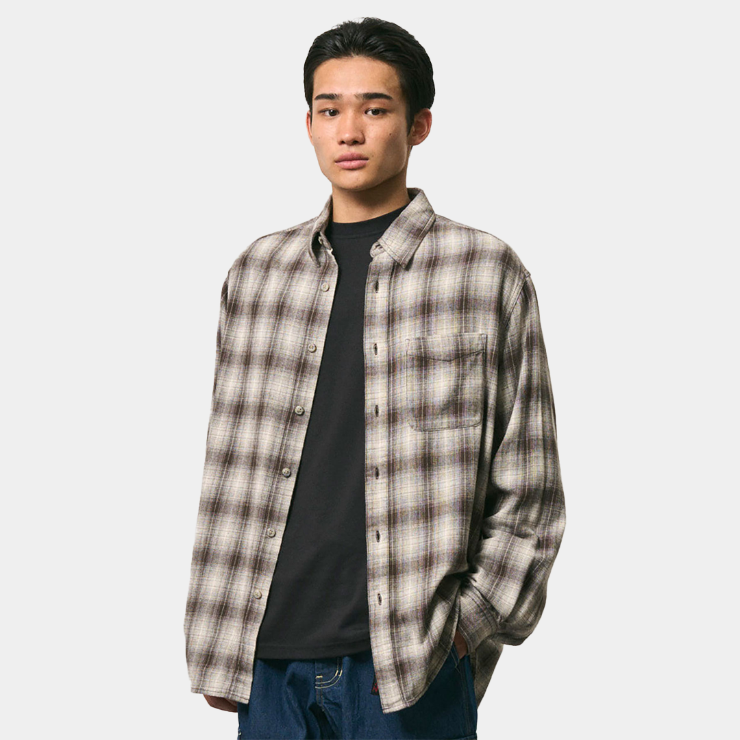 Gramicci Piled Flannel Shirt Slate