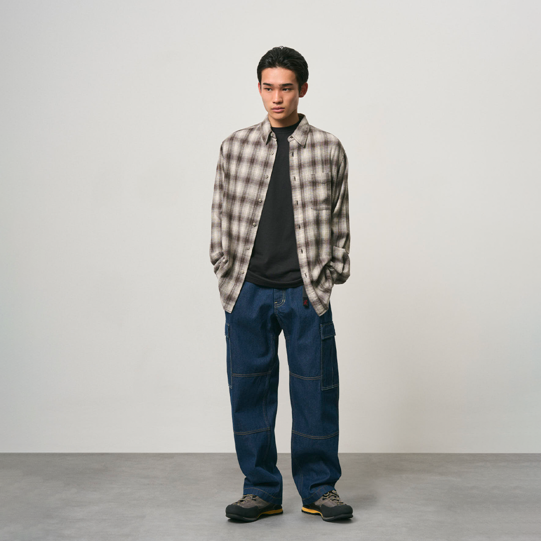 Gramicci Piled Flannel Shirt Slate