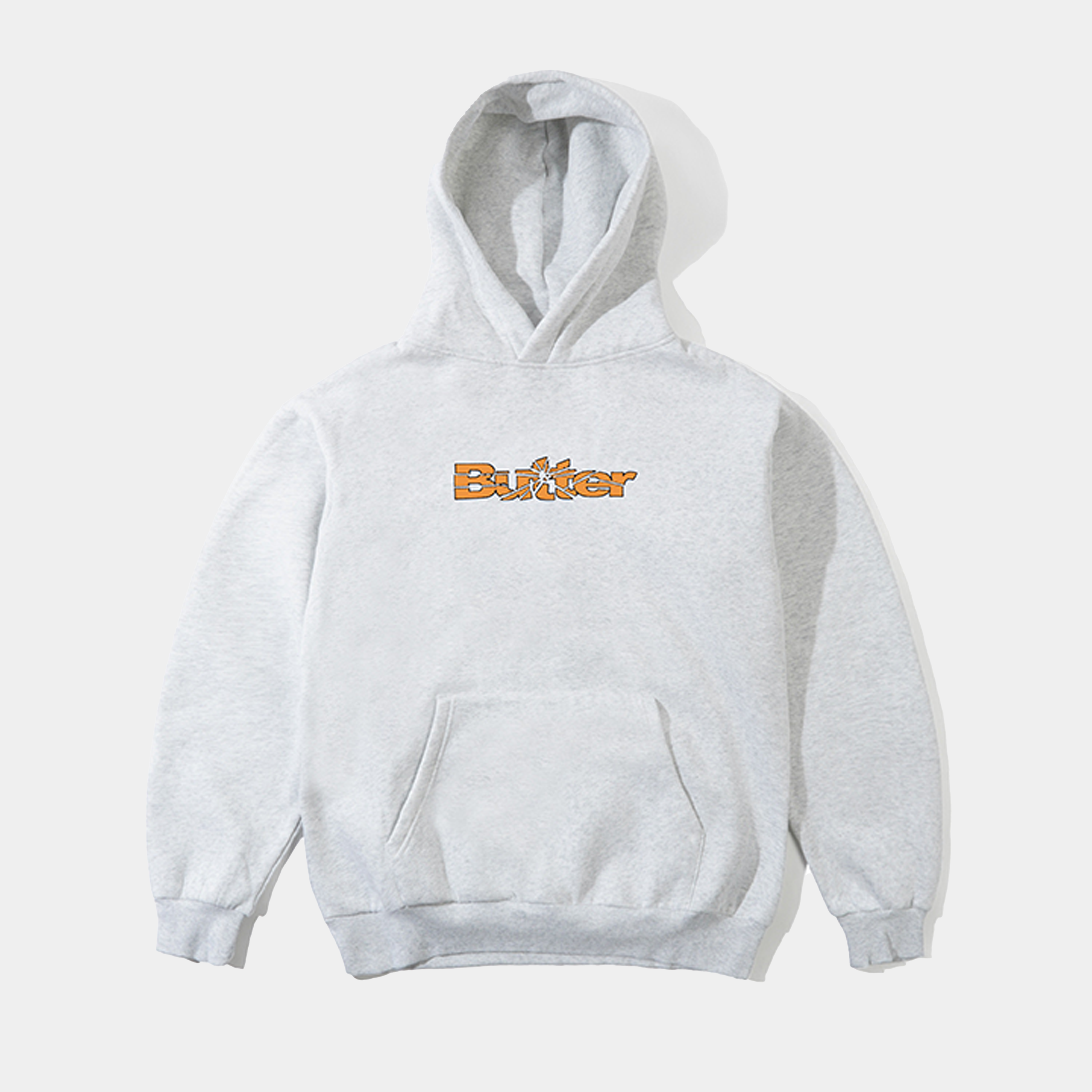 Butter Smashed Logo Pullover Hood Ash