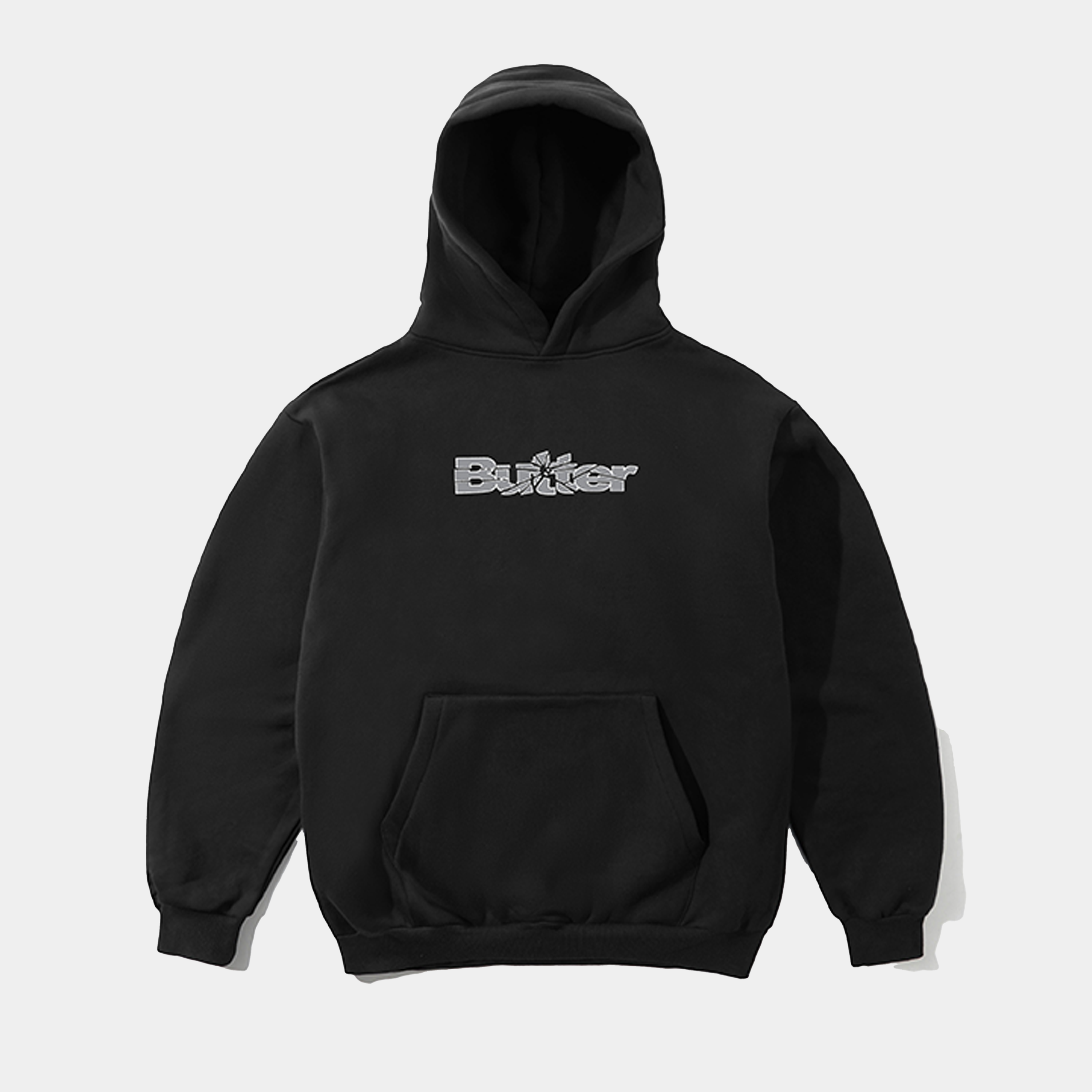 Butter Smashed Logo Pullover Hood Black