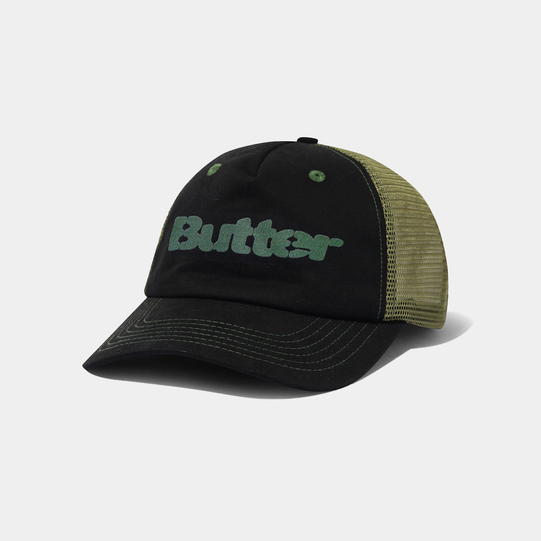 Butter Stencil Trucker Cap Black