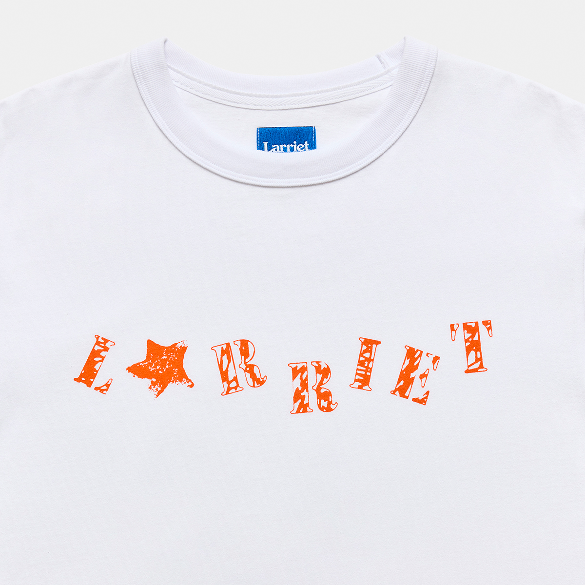 Larriet Stencil Tee White + Orange