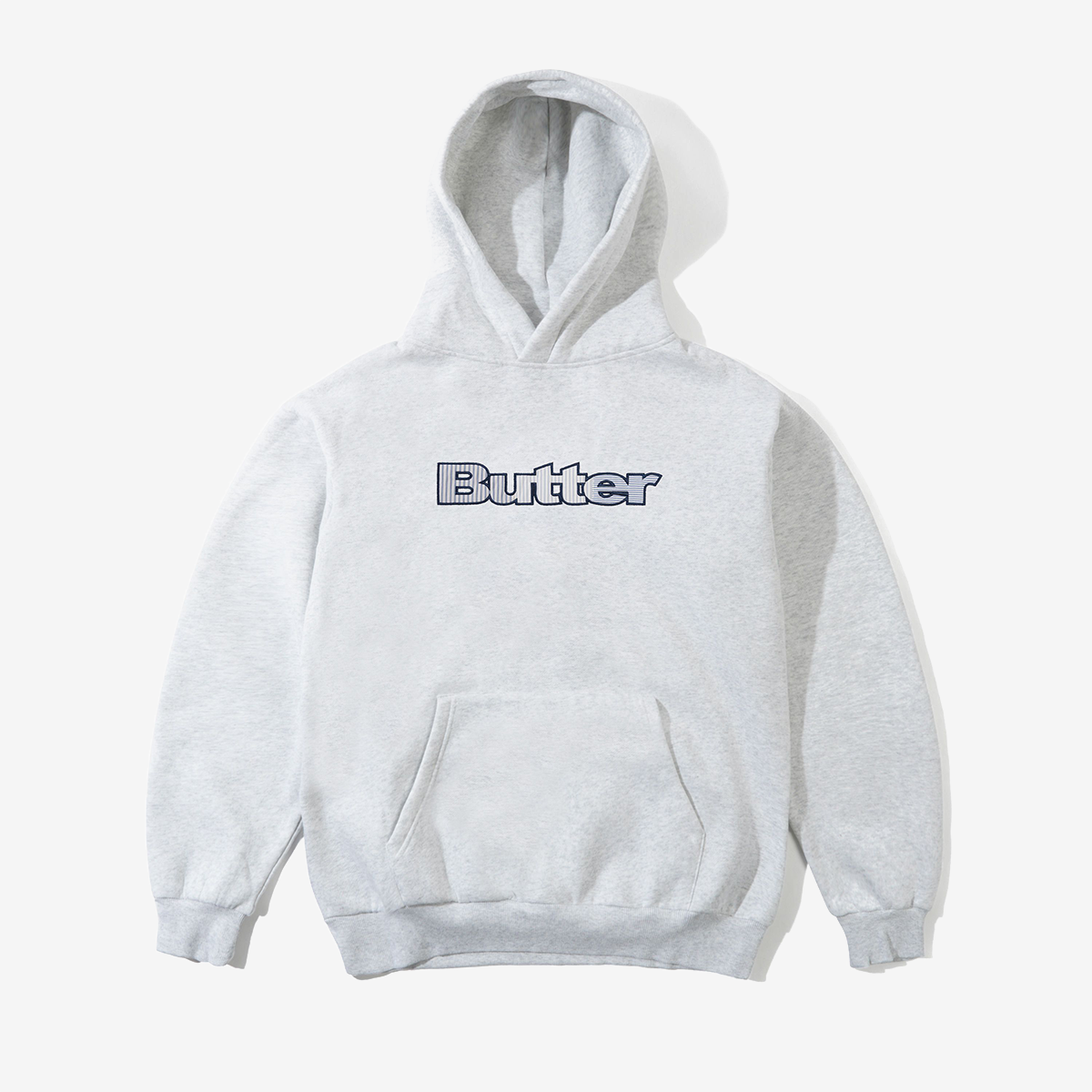Butter Stripe Logo Applique Pullover Hood Ash
