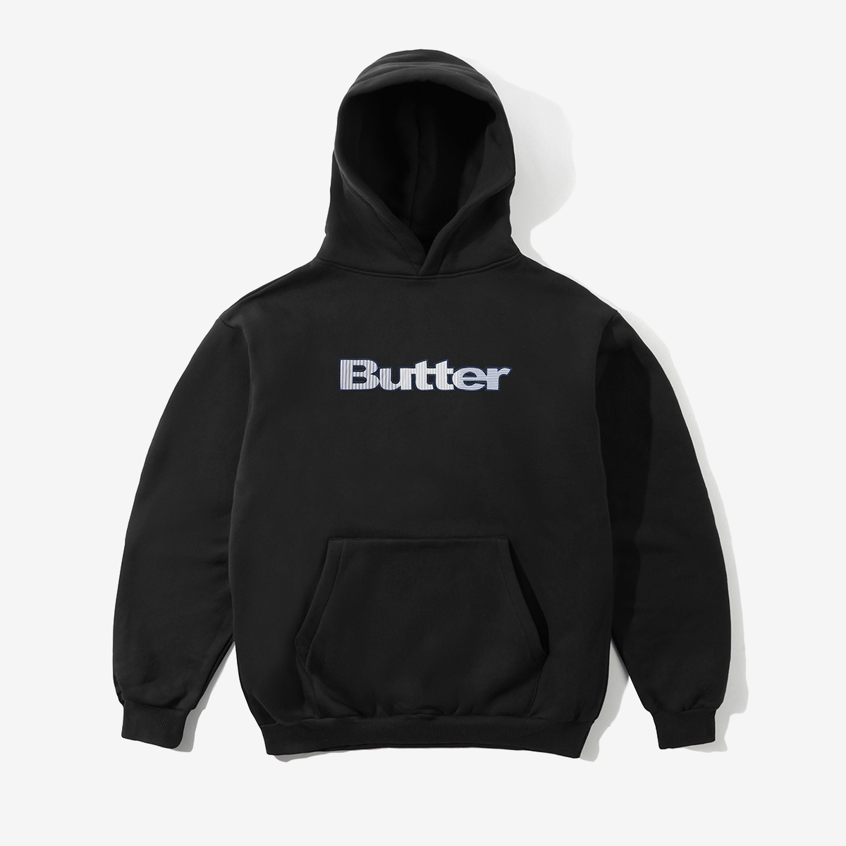Butter Stripe Logo Applique Pullover Hood Black