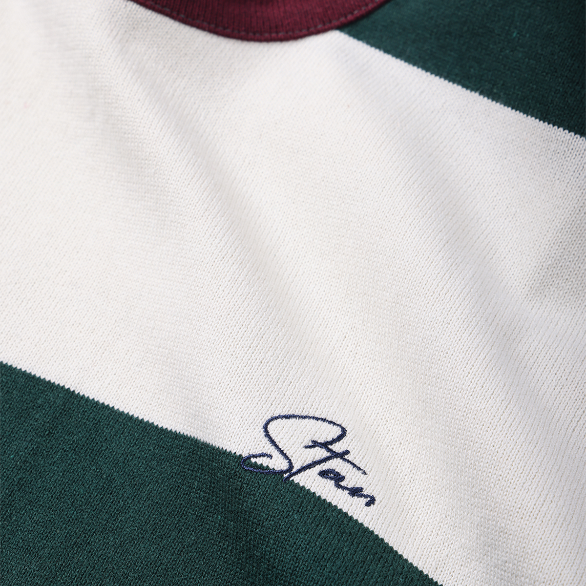 Stan Ray Athletic Dept. AW Stripe T-Shirt Natural + Pine Needle