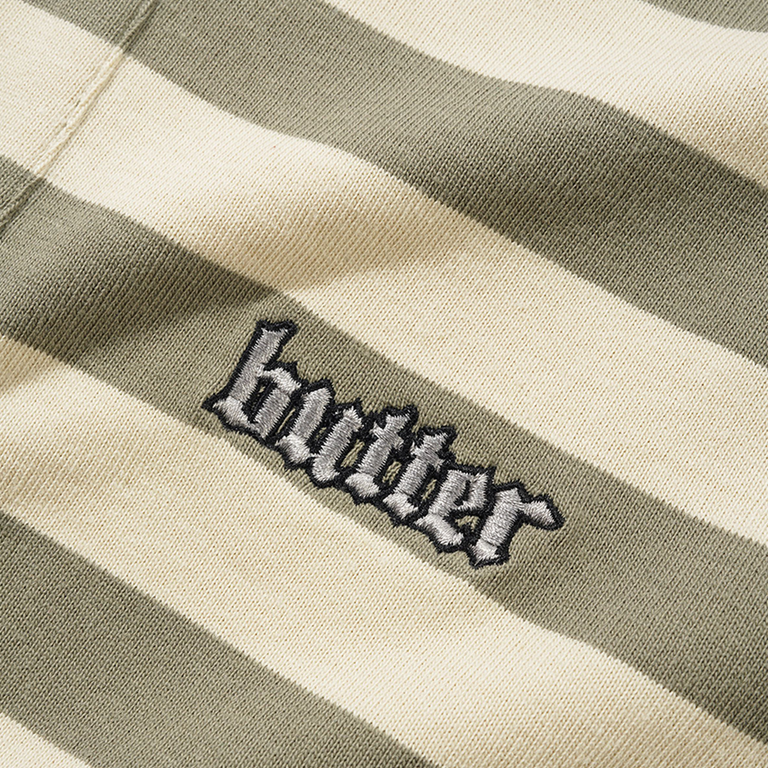 Butter Striped Polo Shirt Beige + Tan