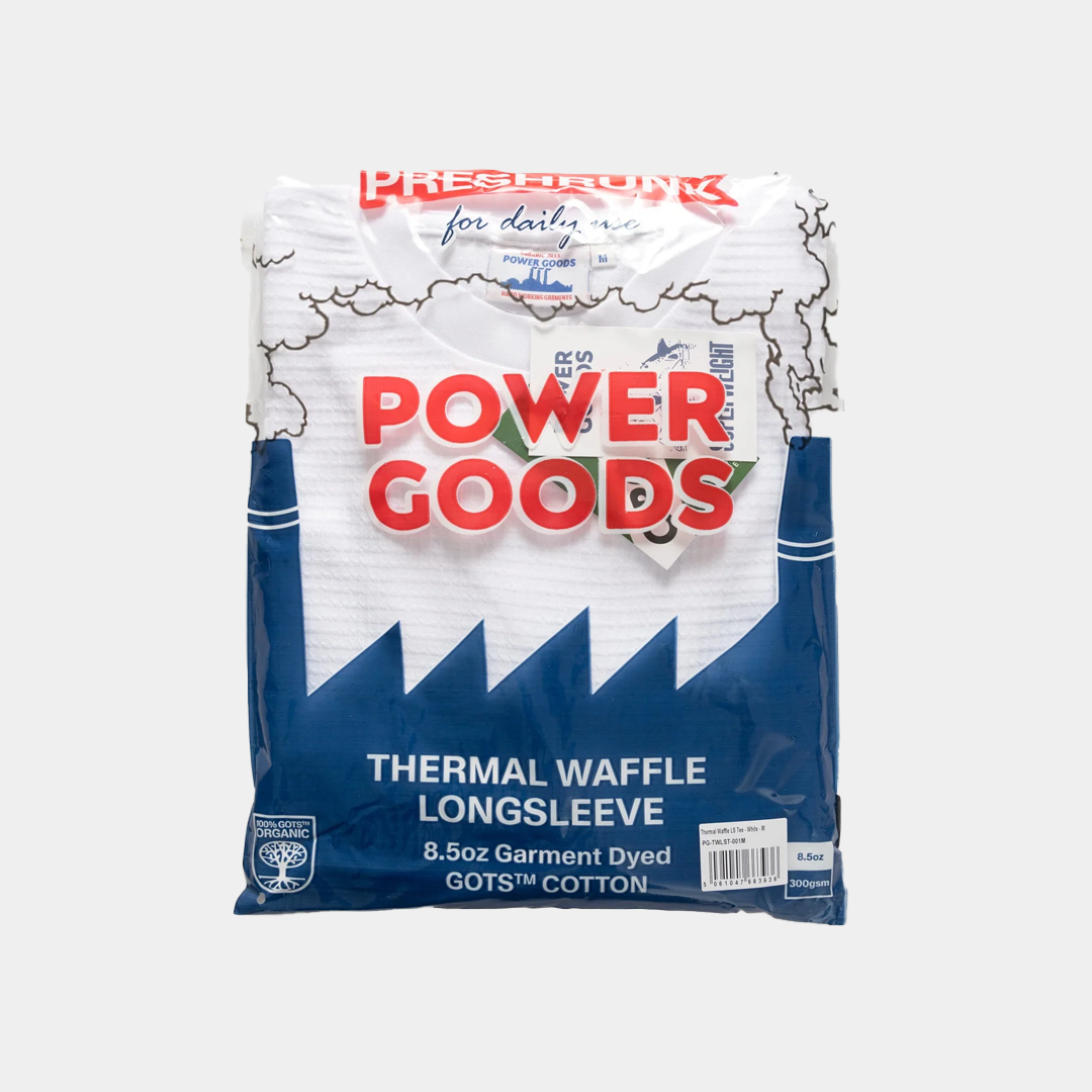 Power Goods Thermal Waffle LS Tee White