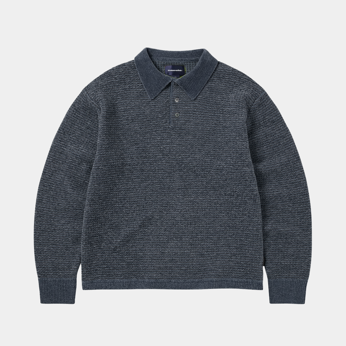 thisisneverthat Velvet Knit Polo Charcoal