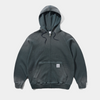 Butter Faded Waffle Zip-Thru Hood Washed Black