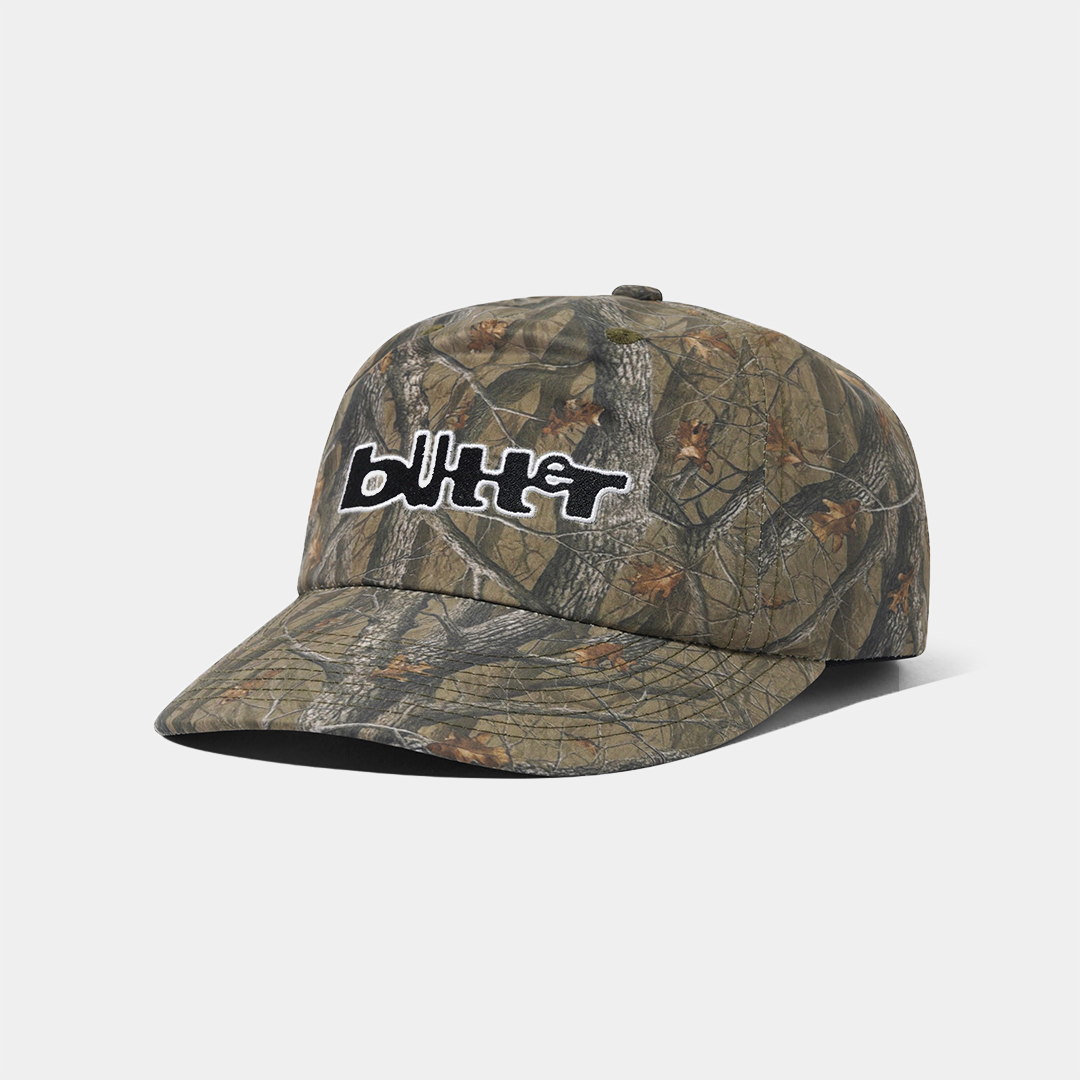 Butter Warped 5 Panel Cap Forest Camo