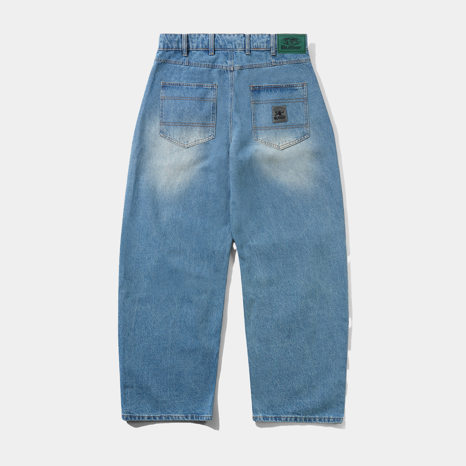 Butter Wide Cut Denim Jeans Worn Indigo