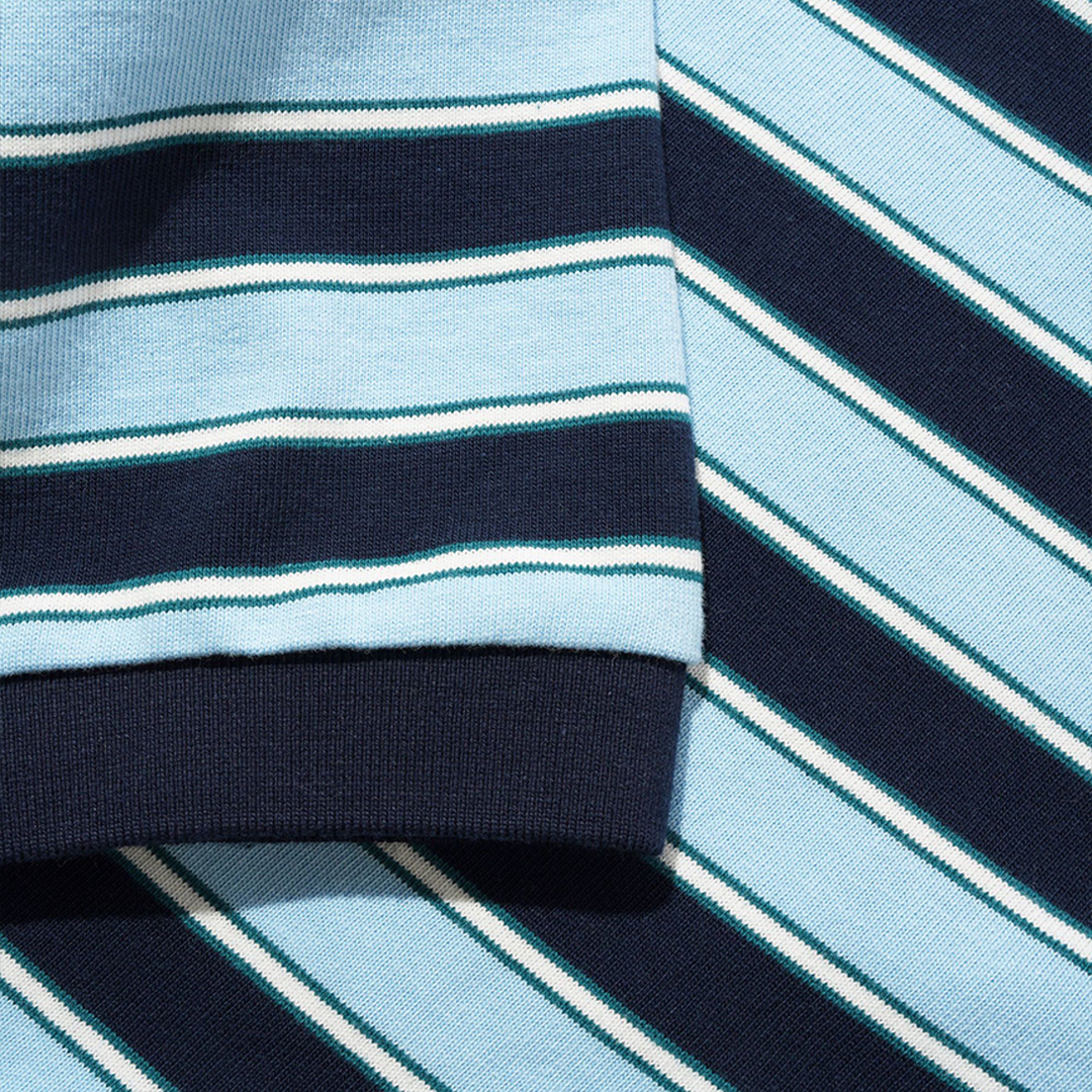 Butter Witness Stripe Polo Navy + Blue