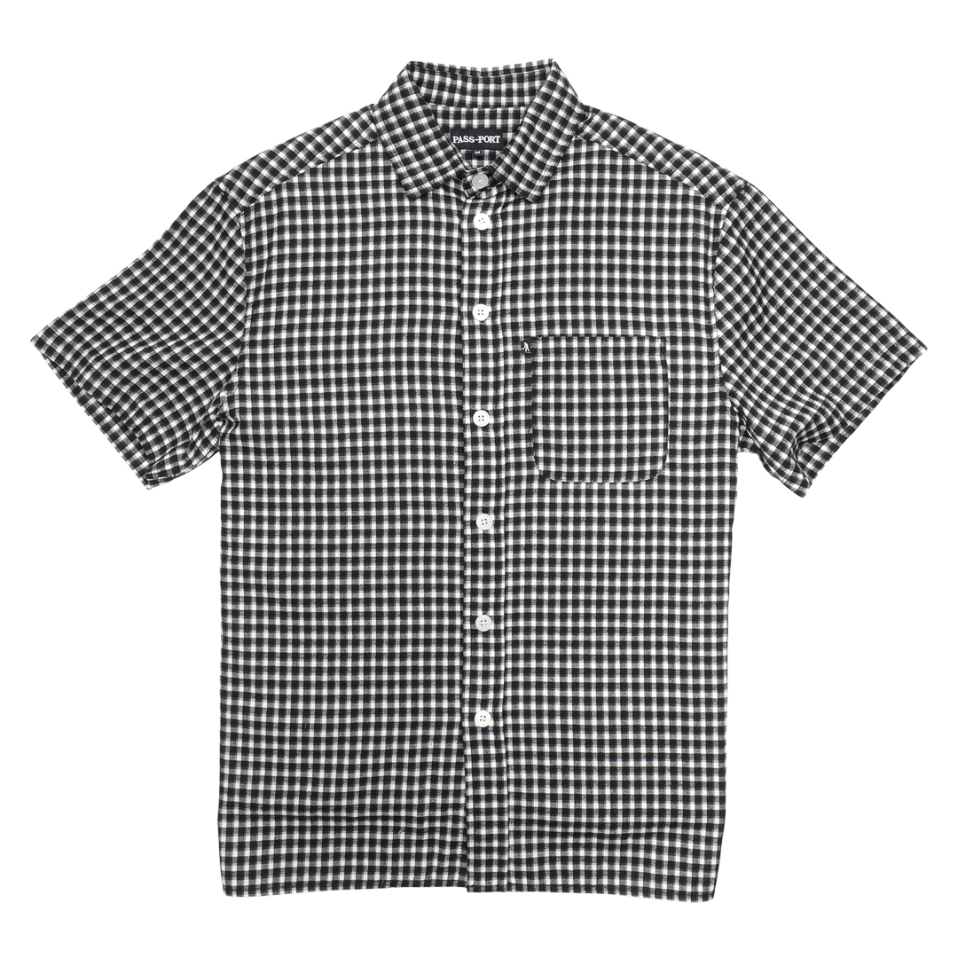 PassPort Workers Check SS Shirt Black