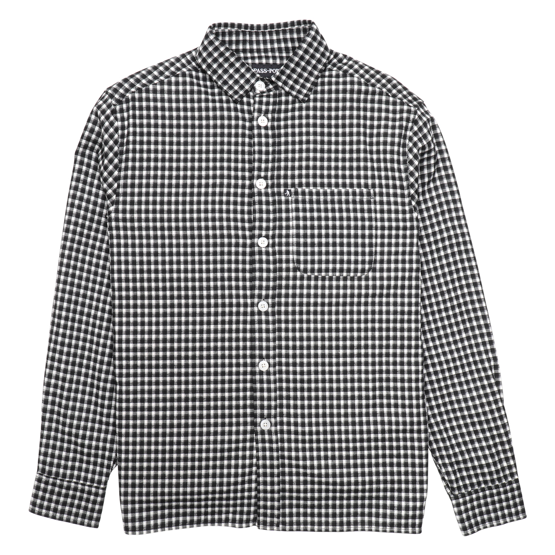 PassPort Workers Check Shirt Long Sleeve Black