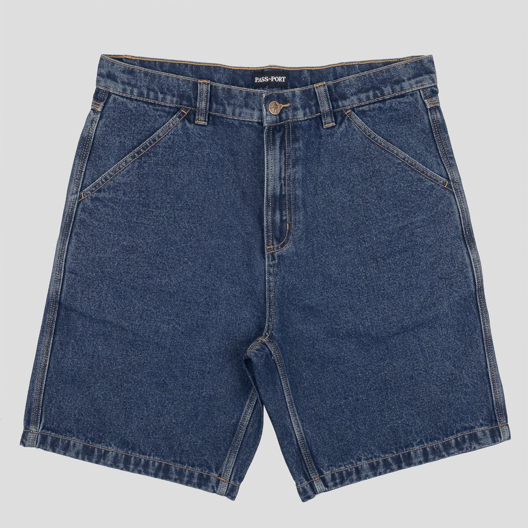 PassPort Workers Club Denim Short Washed Dark Indigo