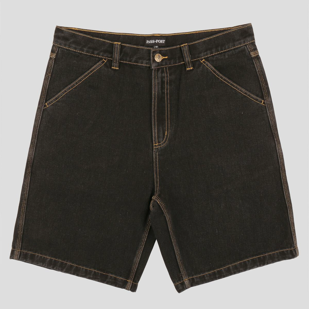 PassPort Workers Club Denim Short Washed Black