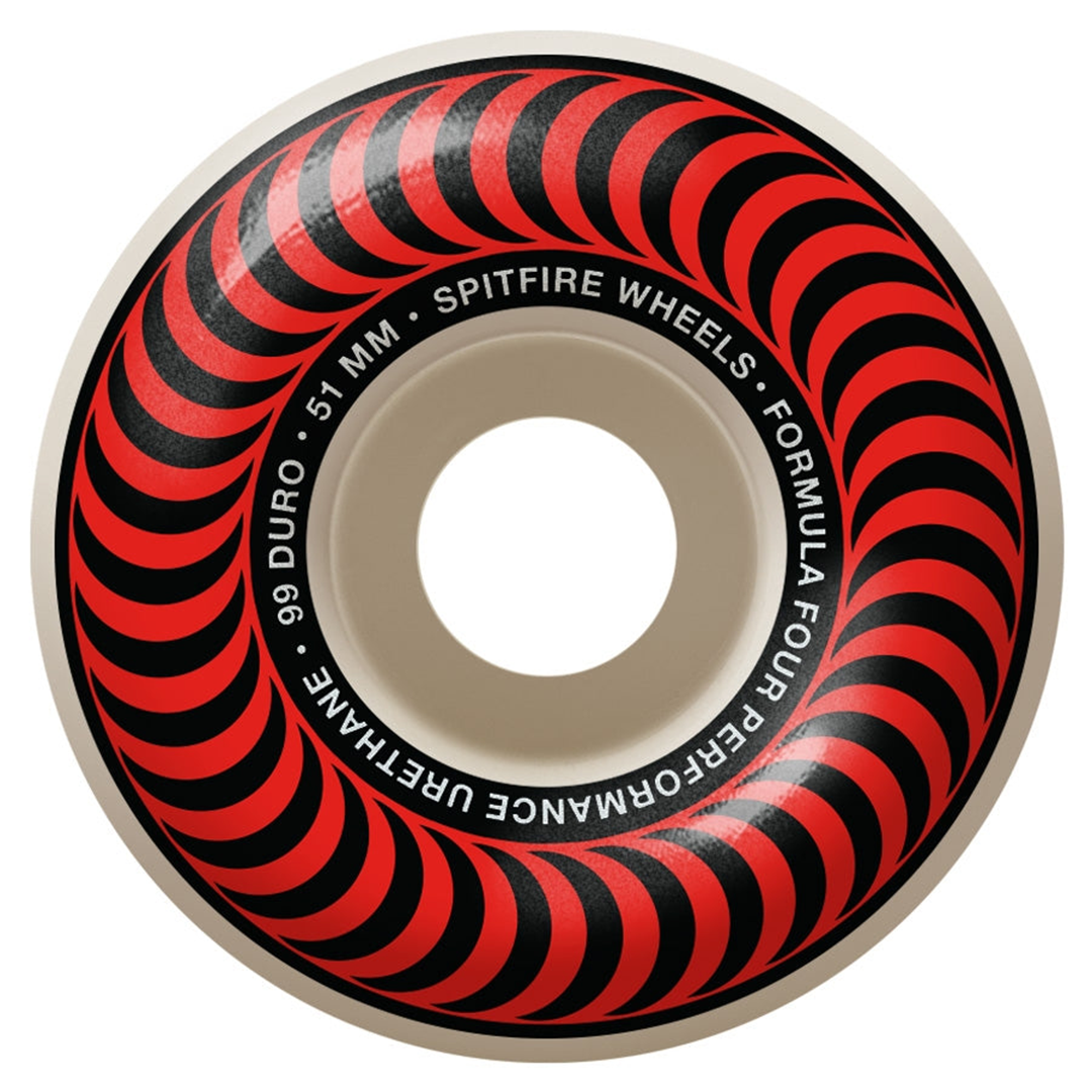 Spitfire F4 Classic 51mm 99 Duro Wheels Red