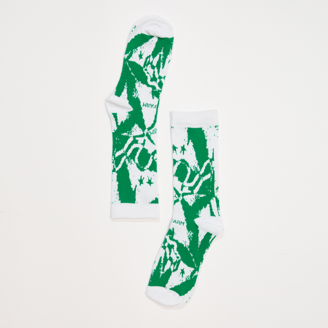 Afends Sleepy Hollow Hemp Crew Socks White