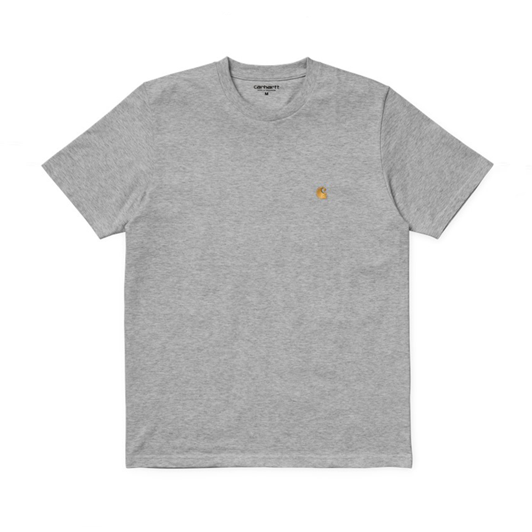 Carhartt WIP Chase Tee Grey Heather + Gold