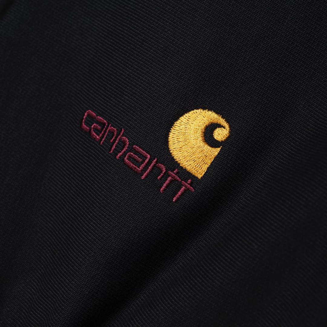 Carhartt WIP Half Zip American Script Sweatshirt Black