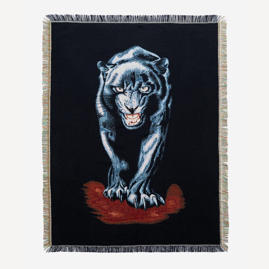 Crawling Death Panther Woven Blanket