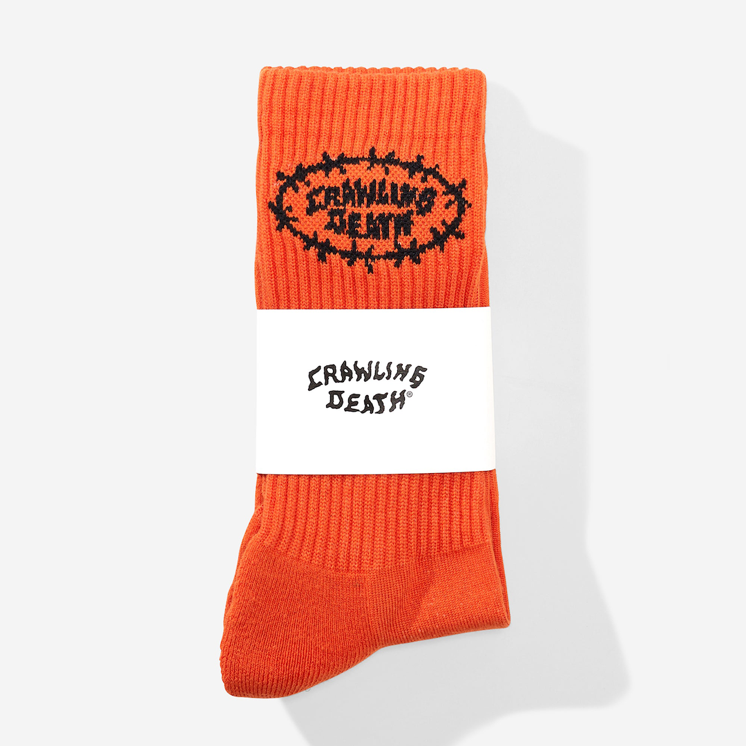 Crawling Death Barbed Socks Orange