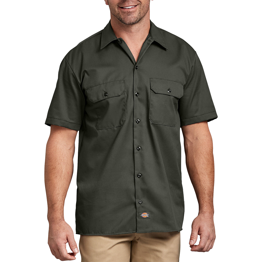 Dickies Short Sleeve Work Shirt Olive Green