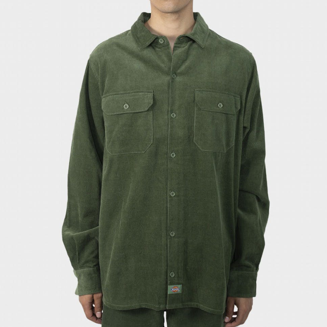 Dickies Houston Corduroy Regular Fit LS Work Shirt Jade