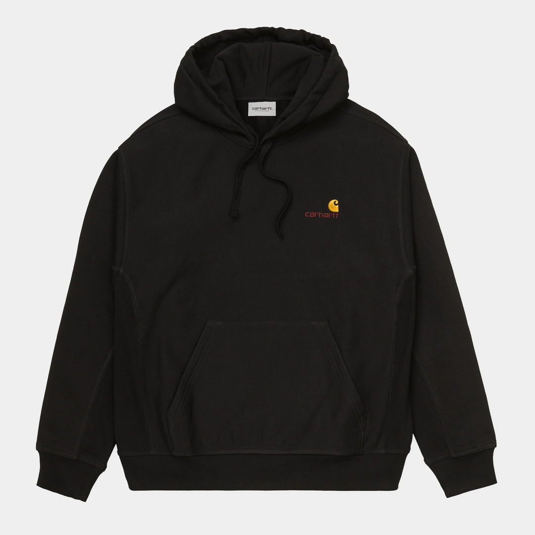 Carhartt WIP Hooded American Script Sweat Black