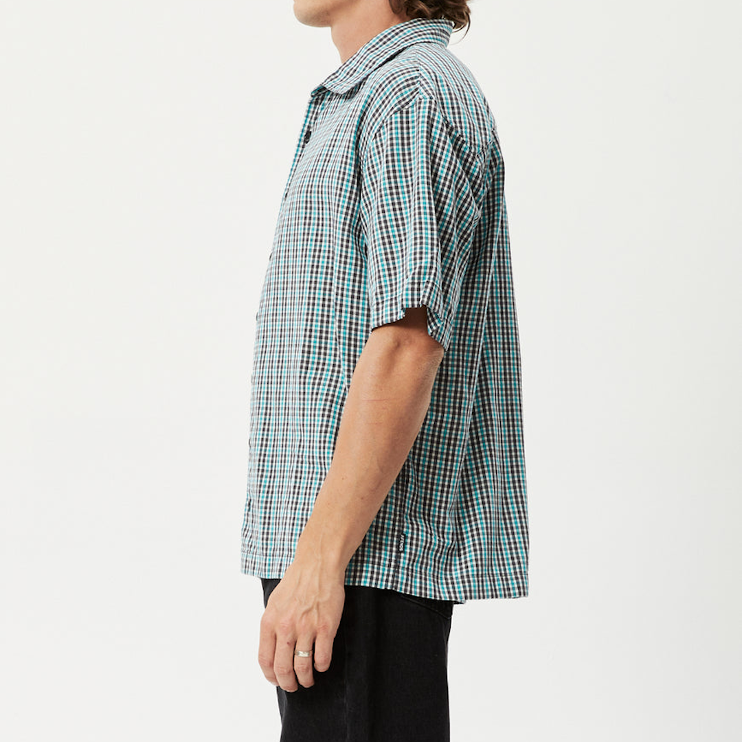 Afends Recycled Checkers Short Sleeve Shirt Black Check