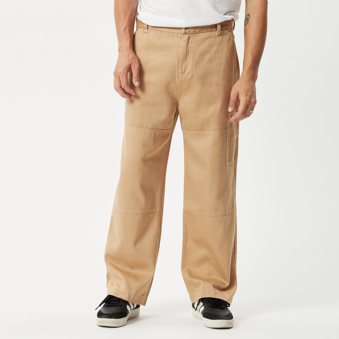 Afneds Sleepy Hollow Richmond Hemp Twill Baggy Workwear Pants Tan