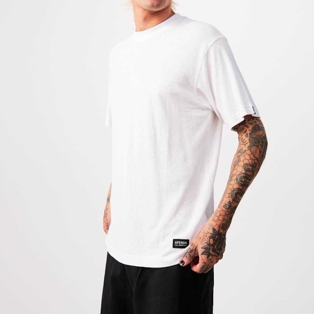 Afends Classic Hemp Retro Tee White