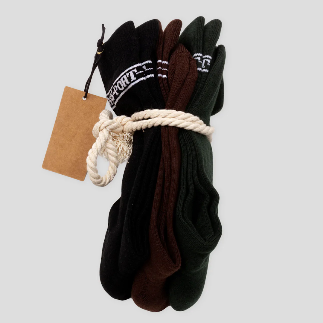 PassPort 3 Pack Socks Black + Green + Chocolate