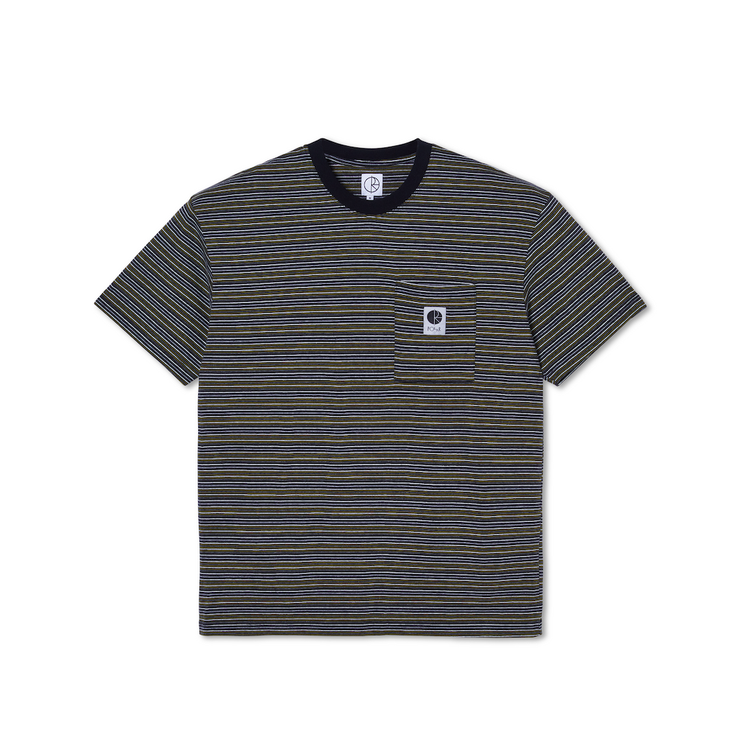 Polar Skate Co. Stripe Pocket Tee Black + Green