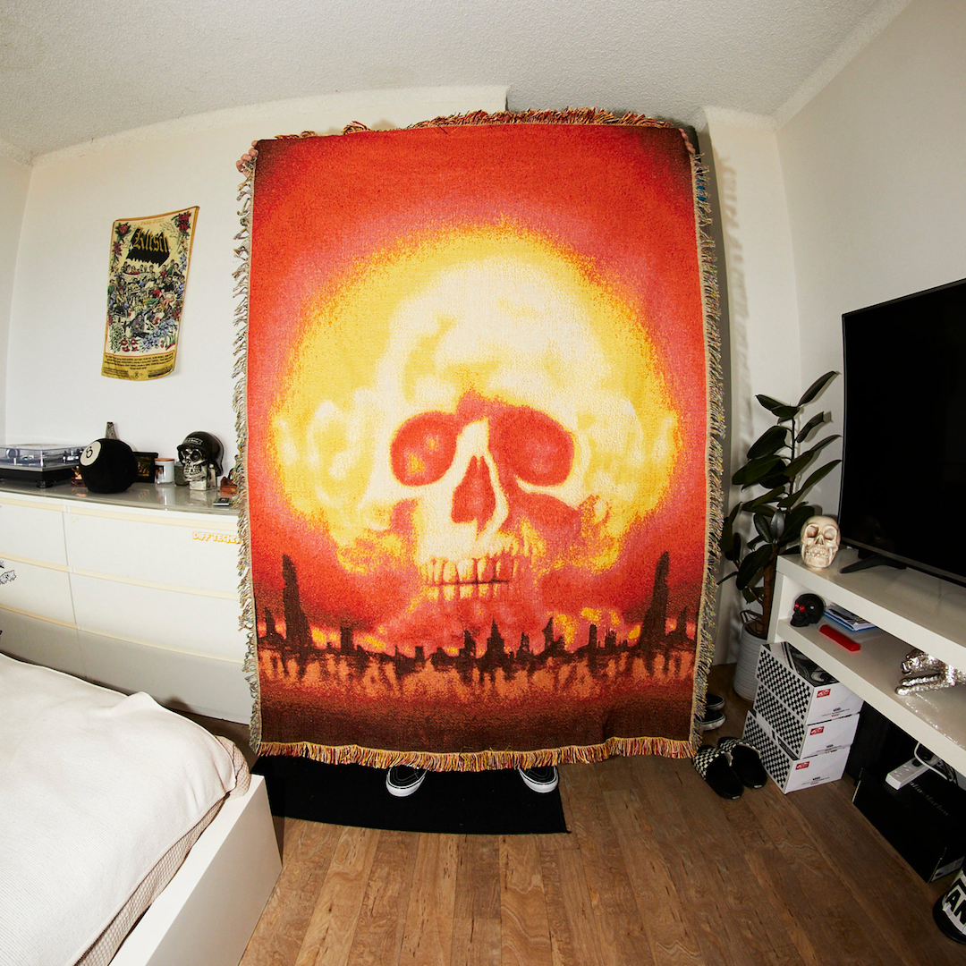 Crawling Death Nuclear Skull Woven Blanket