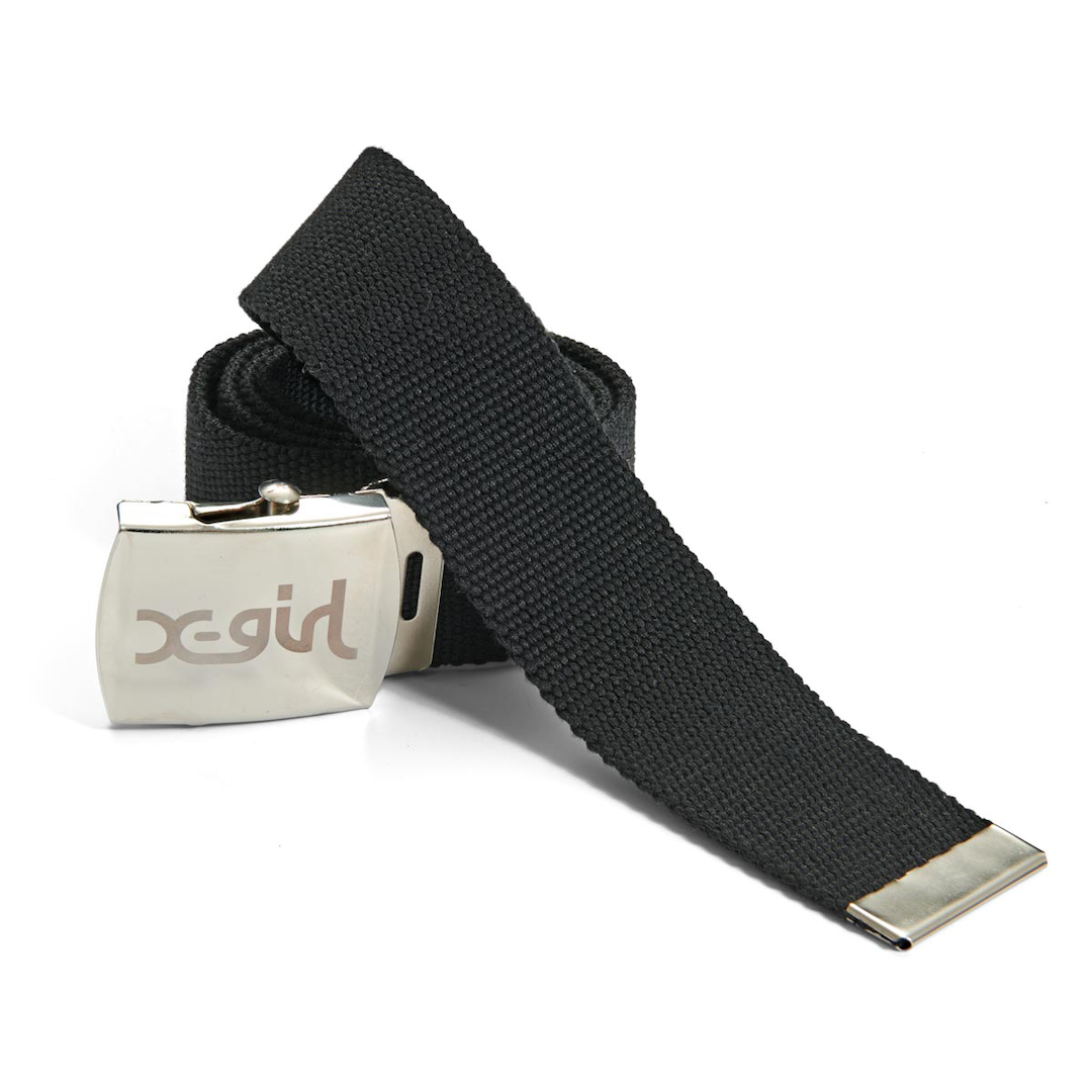 X-Girl Mills Logo Web Belt Black