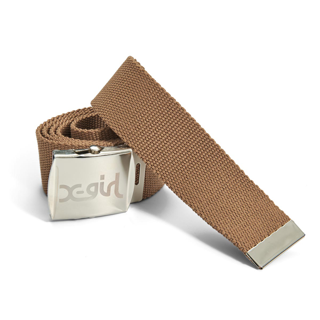 X-Girl Mills Logo Web Belt Brown