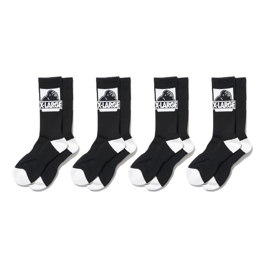 XLARGE Classic OG Sock 4 Pack Black