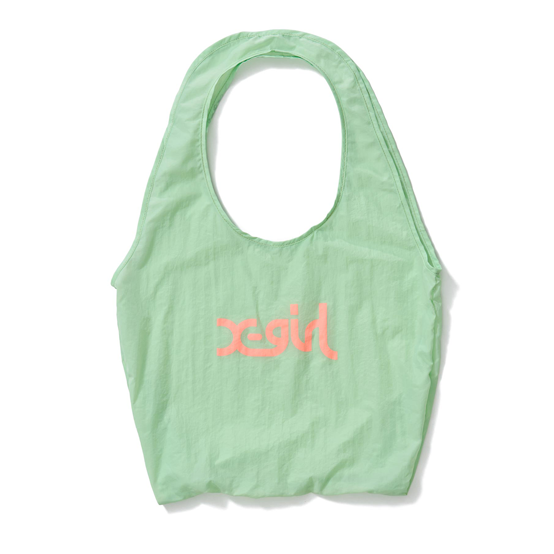 X-Girl Mills Logo Shopping Bag Lime