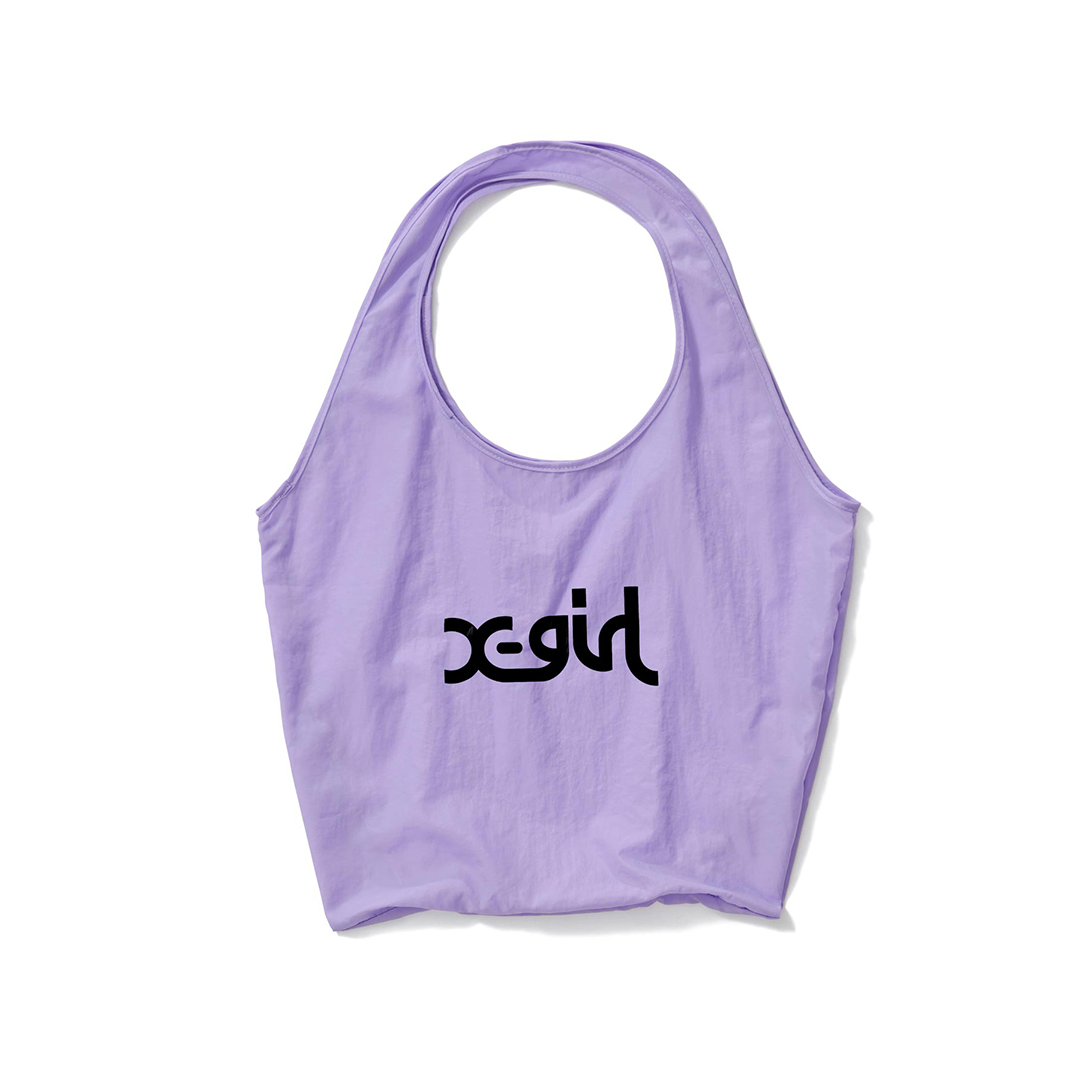 X-Girl Mills Logo Shopping Bag Lilac